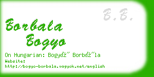 borbala bogyo business card
