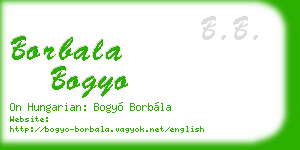 borbala bogyo business card